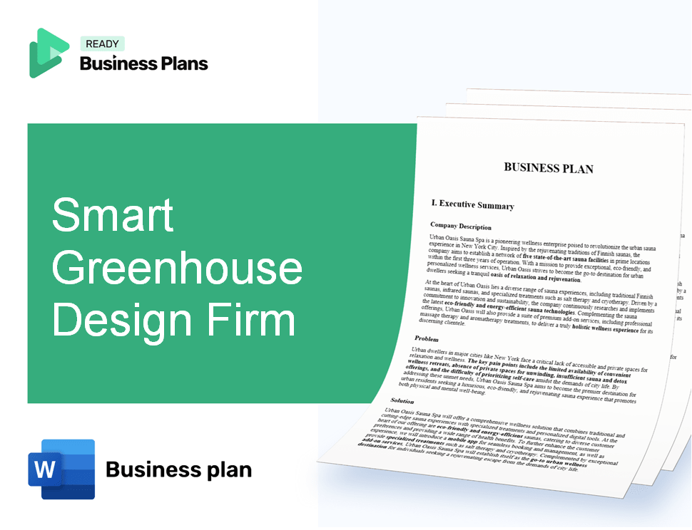 Smart Greenhouse Design Firm Business Plan