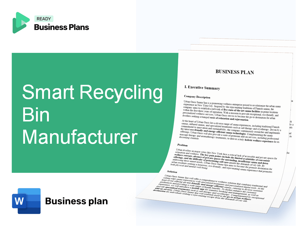 Smart Recycling Bin Manufacturer Business Plan