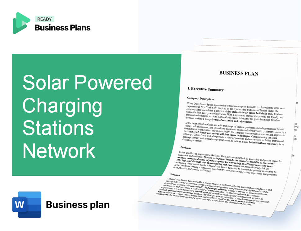 Solar Powered Charging Stations Network Business Plan