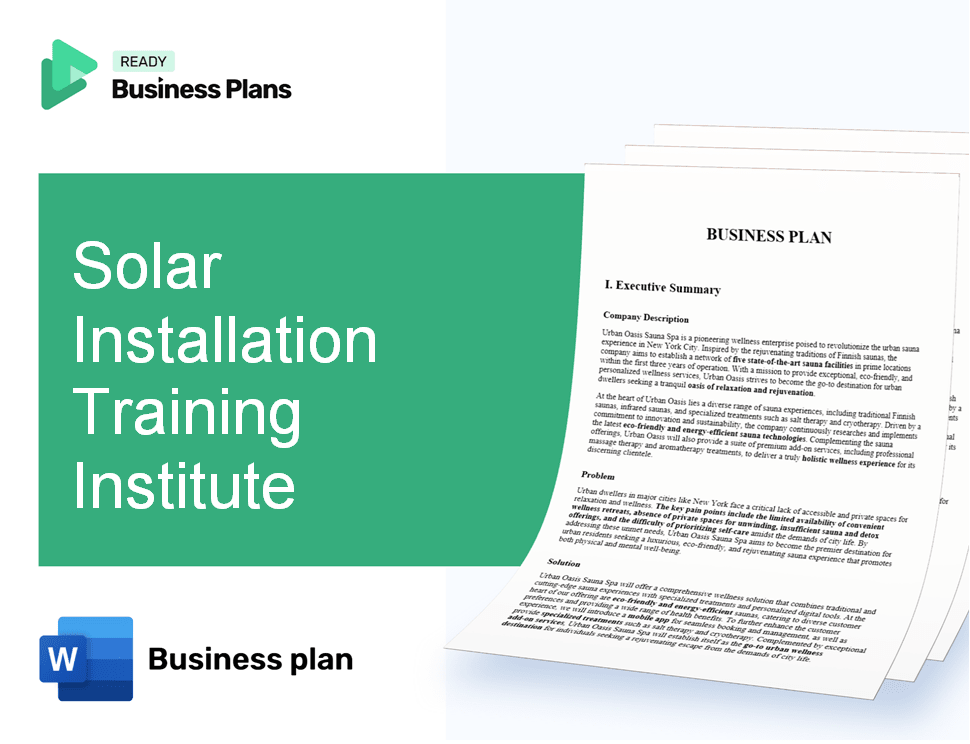 Solar Installation Training Institute Business Plan