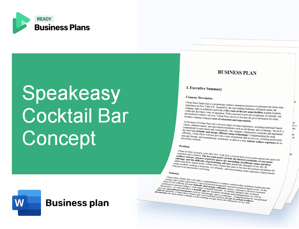 Speakeasy Cocktail Bar Concept Business Plan