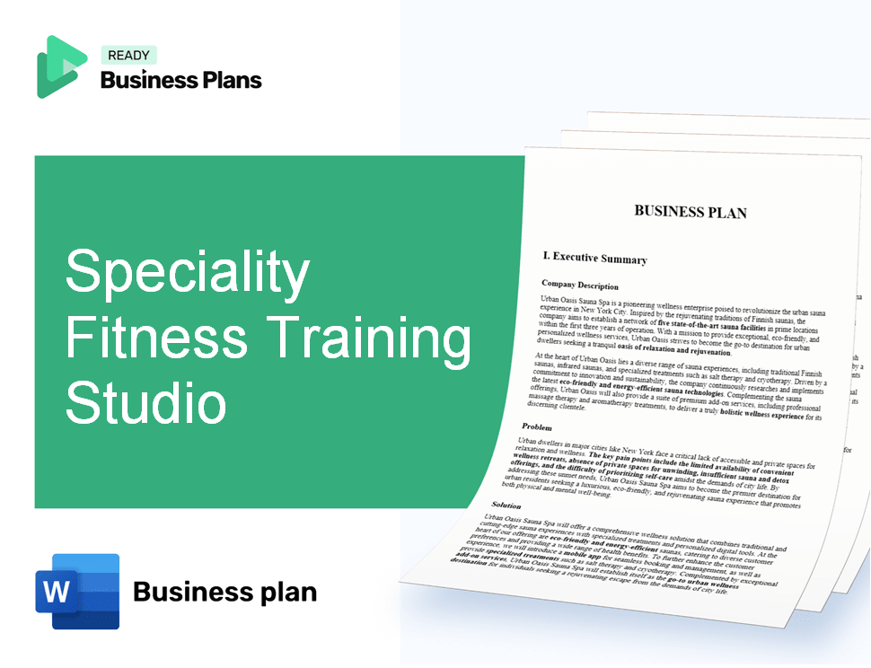 Speciality Fitness Training Studio Business Plan