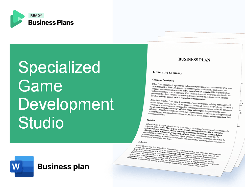 Specialized Game Development Studio Business Plan