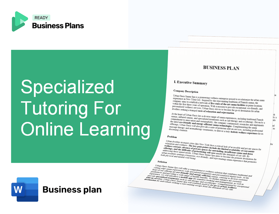 Specialized Tutoring For Online Learning Business Plan