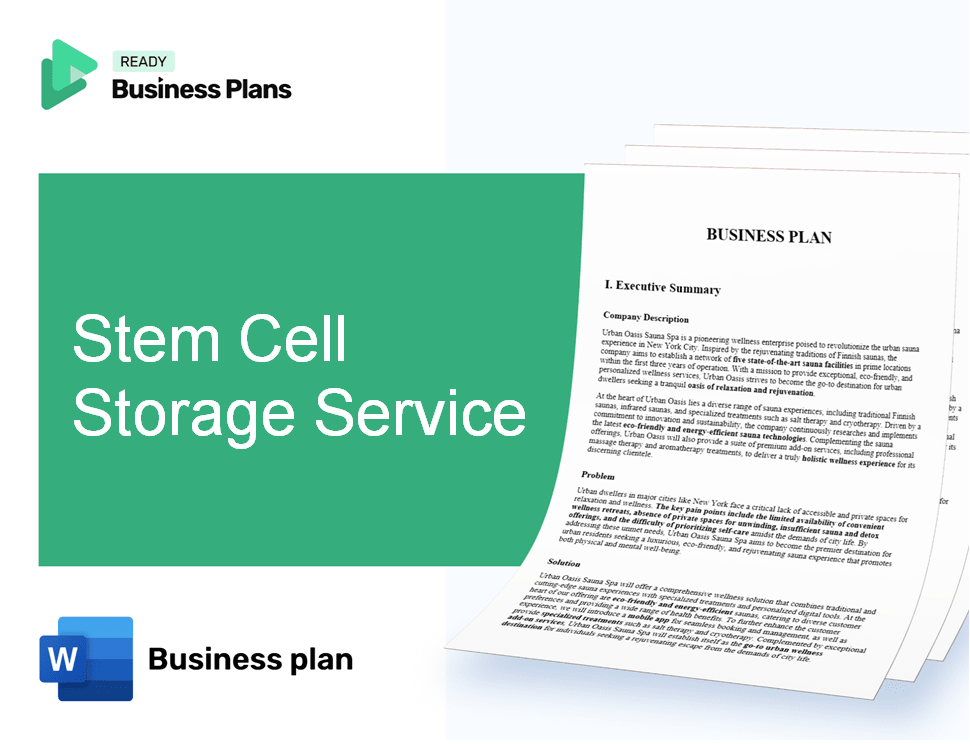 Stem Cell Storage Service Business Plan
