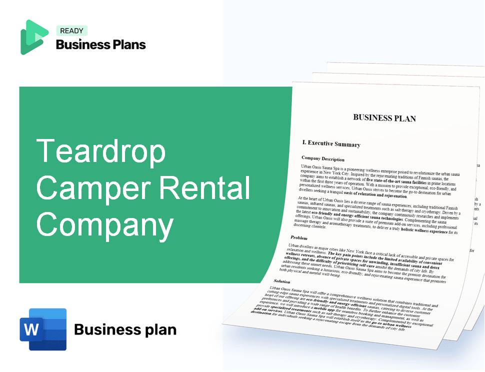 Teardrop Camper Rental Company Business Plan