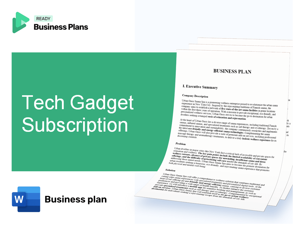 Tech Gadget Subscription Business Plan