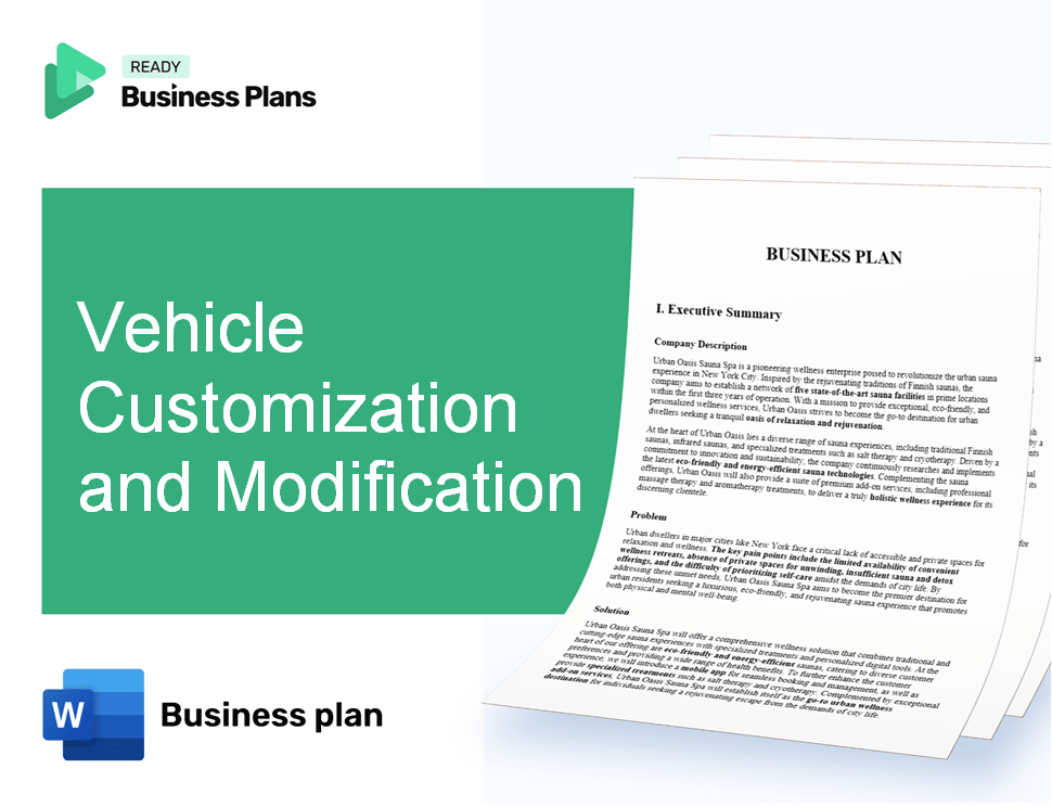 Vehicle Customization and Modification Business Plan