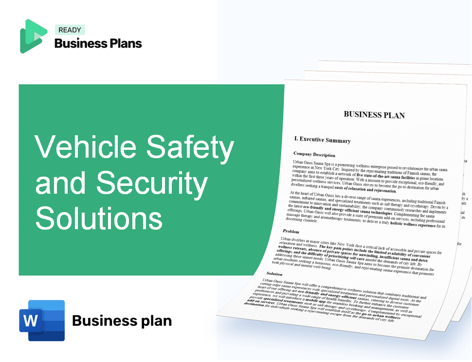 Vehicle Safety and Security Solutions Business Plan