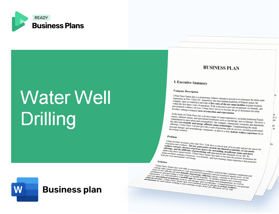 Water Well Drilling Business Plan