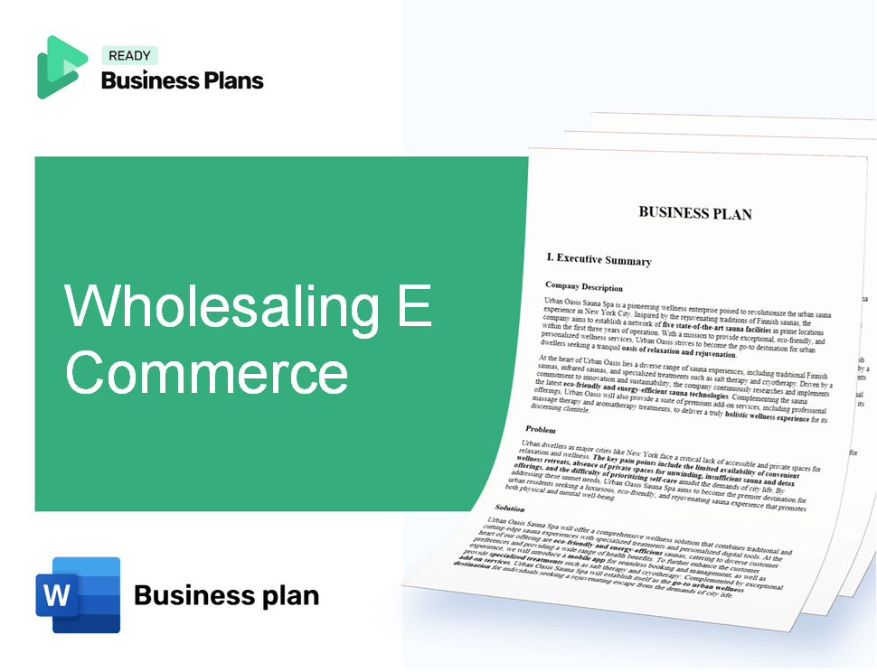 Wholesaling E Commerce Business Plan