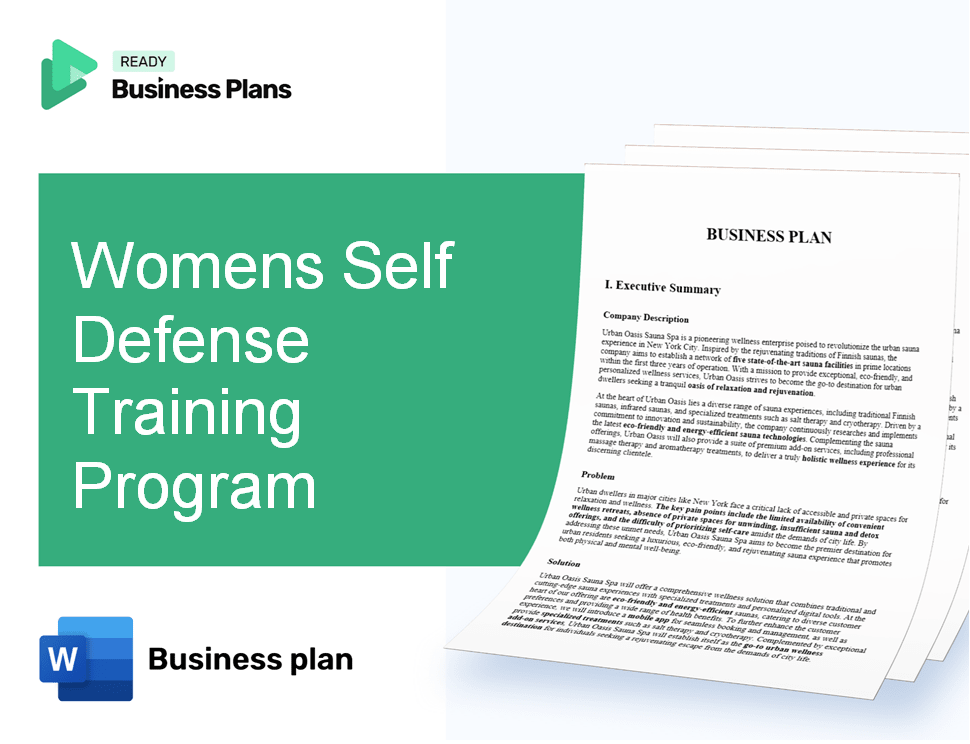 Womens Self Defense Training Program Business Plan